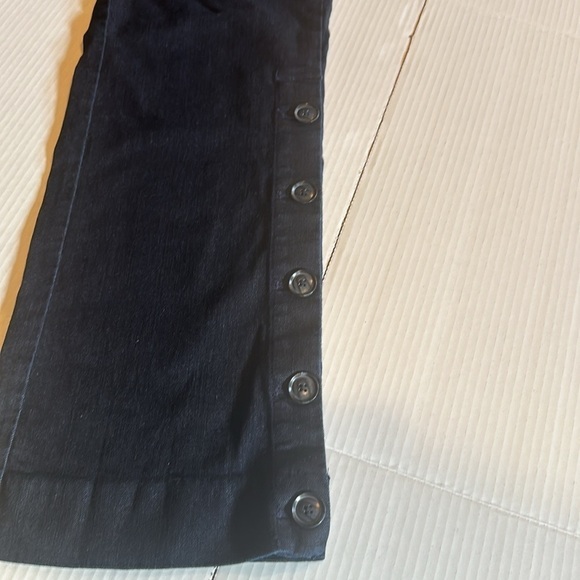 Banana Republic Logan dark jeans w 5 buttons down the legs zipper front poxkets - Picture 2 of 11